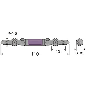 (+)衝撃吸収スリムビット(高硬度) エスコ