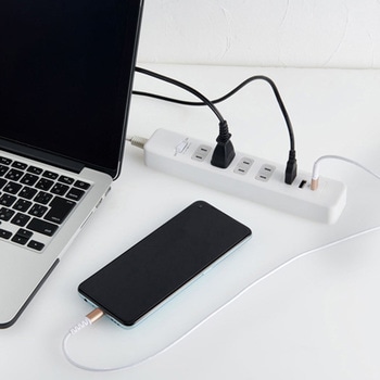 [一括スイッチ付]テーブルタップ(USB充電ポート/雷ガード付) エスコ