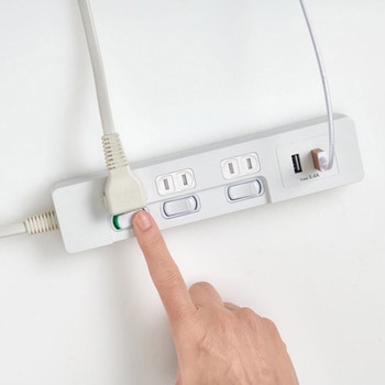 [個別スイッチ付]テーブルタップ(USB充電ポート/シャッター付) エスコ