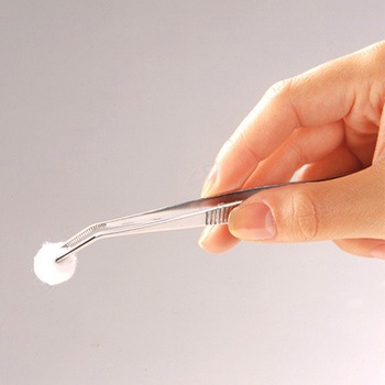 [ステンレス製]ピンセット(先曲がり) エスコ