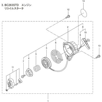 283411 BC263STD エンジン リコイルスタータ部品 リール 1個 BIGM(丸山製作所) 【通販モノタロウ】