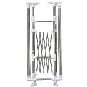 [ステンレス製]多機能物干しスタンド(キャスター付) エスコ