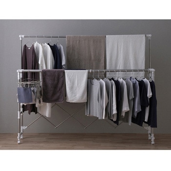 [ステンレス製]多機能物干しスタンド(キャスター付) エスコ