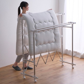 [ステンレス製]多機能物干しスタンド(キャスター付) エスコ