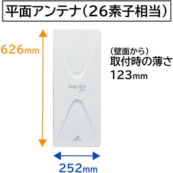 屋外用 UHF平面アンテナ 地上デジタル 中電界・弱電界地用 水平偏波専用 ブースター内蔵