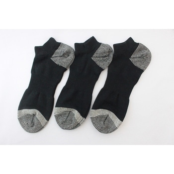 「超純綿」日本製ショート靴下先丸3足組黒LL寸 ハヤシ[靴下]