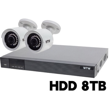 400万画素 EX-SDI 防犯カメラ カメラ2台+専用録画機セット HDD8TB WTW-DEAP708E/WTW-EHR199Y 塚本無線