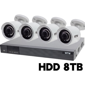 400万画素 EX-SDI 防犯カメラ カメラ4台+専用録画機セット HDD8TB WTW-DEAP708E/WTW-EHR199Y 塚本無線