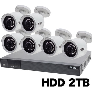 400万画素 EX-SDI 防犯カメラ カメラ6台+専用録画機セット HDD2TB WTW-DEAP708E/WTW-EHR199Y 塚本無線