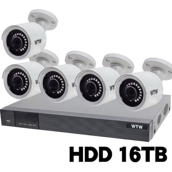 400万画素 EX-SDI 防犯カメラ カメラ5台+専用録画機セット HDD16TB WTW-DEAP708E/WTW-EHR199Y 塚本無線