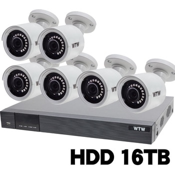 400万画素 EX-SDI 防犯カメラ カメラ6台+専用録画機セット HDD16TB WTW-DEAP708E/WTW-EHR199Y 塚本無線