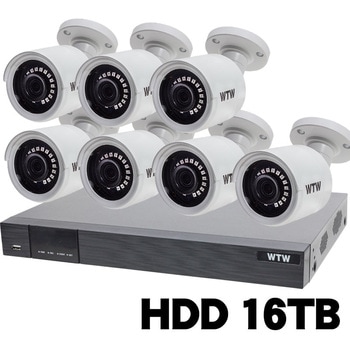 400万画素 EX-SDI 防犯カメラ カメラ7台+専用録画機セット HDD16TB WTW-DEAP708E/WTW-EHR199Y 塚本無線