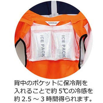 冷感保冷剤付、空調ベスト+USB空調モバイルセット 岡潮