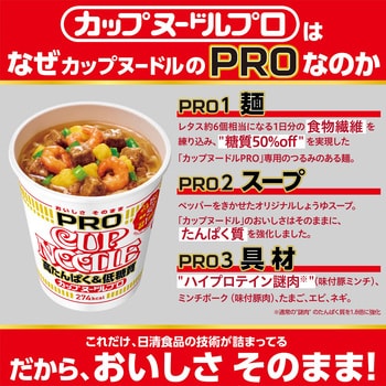 カップヌードルPRO 高たんぱく&低糖質 1ケース(74g×12個) 日清食品 【通販モノタロウ】