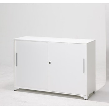 スチール製 デザイン収納 引き違い2段 スマイル(家具)