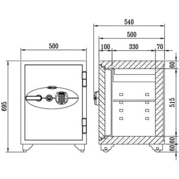 070EKR3 耐火金庫 オフィスセーフシリーズ＜開梱設置サービス付き＞ 1