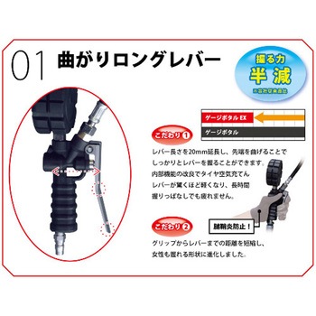 60-600kPa タイヤゲージ&チャック エスコ