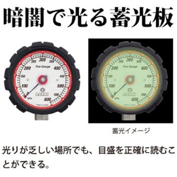 60-600kPa タイヤゲージ&チャック エスコ