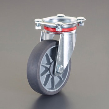 [ESD]キャスター(自在/TPEタイヤ/ブレーキ付) エスコ