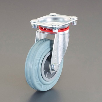 金具付キャスター(自在/ゴムタイヤ) - エスコ