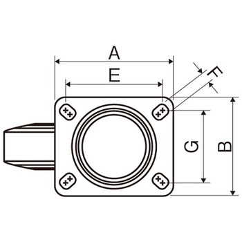金具付キャスター(自在/ゴムタイヤ) - エスコ