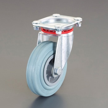 金具付キャスター(自在/ゴムタイヤ) - エスコ