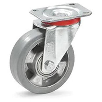 金具付キャスター(弾性タイヤ) エスコ