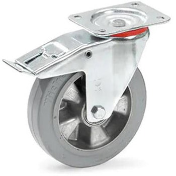 金具付キャスター(自在/弾性タイヤ/ブレーキ付) エスコ