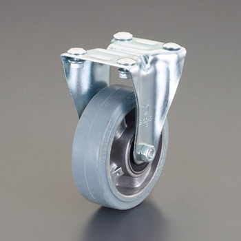 金具付キャスター(固定金具/弾性タイヤ) エスコ