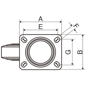 金具付キャスター(ポリアミドタイヤ) エスコ