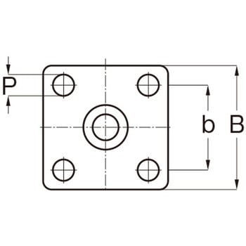 金具付キャスター(振動吸収) - エスコ