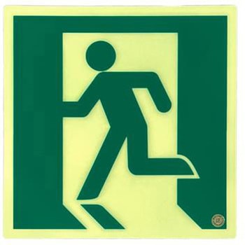 高輝度蓄光通路誘導標識(テープ付/C級) エスコ