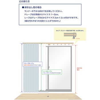昼夜見えにくい・遮熱・保温・UVカットレースカーテン ライリー ユニベール