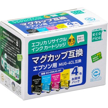 ECI-EMUG-4P リサイクルインク エプソン対応 MUG-4CL 4色パック(顔料