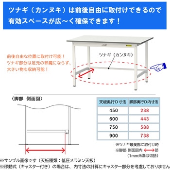 軽量作業台/耐荷重150kg_色彩テーブル_固定式H740_ワークテーブル150シリーズ 山金工業