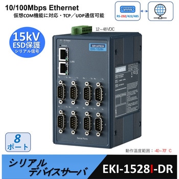 8ポートシリアルデバイスサーバ【DINレール取付】 Advantech(アドバンテック)
