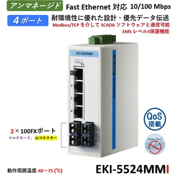 非管理型・産業用イーサネットスイッチ 広範囲温度対応：EKI-5500シリーズ Advantech(アドバンテック)