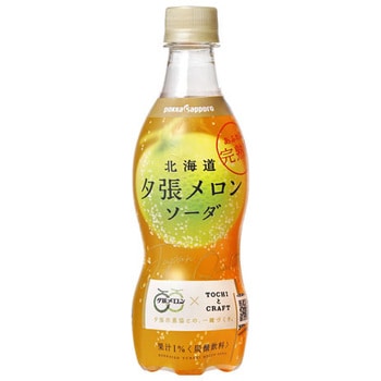 4589850826658 ポッカサッポロ 北海道夕張メロンソーダ ペット 420ml x24 1個(420mL×24本) ポッカサッポロフード  【通販モノタロウ】