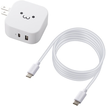 スマホ充電器 AC充電器 USB×1ポート タイプC×1ポート Type-C ケーブル付属 1.5m 20W 高速 iPhone エレコム