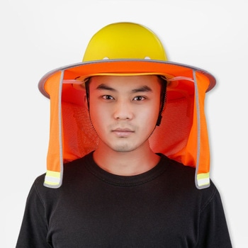 ヘルメットに取り付ける日差しよけ AFF WARE