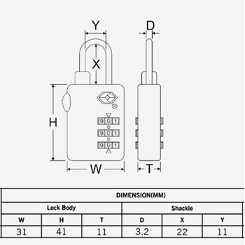 ダイアル錠[アメリカ税関認定] エスコ