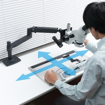 <MyDeskシリーズ><USBカメラ専用>同時3視野ズーム式実体顕微鏡 三太T-GP(アーム式) マイクロネット