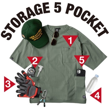 5ポケットTシャツ G-947 コーコス信岡