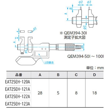 デジタルインサイドマイクロメーター エスコ