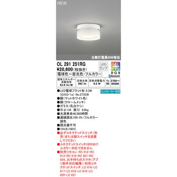 OL291251RG 小型LEDシーリングライト オーデリック(ODELIC) 電球色