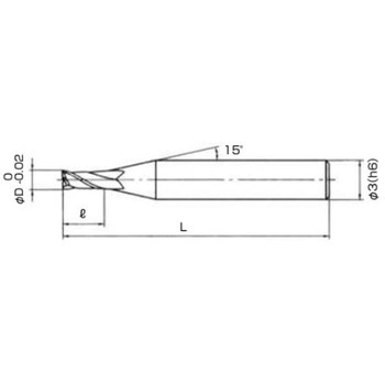非鉄金属加工用2枚刃ダイヤモンドコートE/M(3mmシャンク) 三菱マテリアル