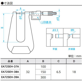 マイクロメーター(デジタル/深型) エスコ