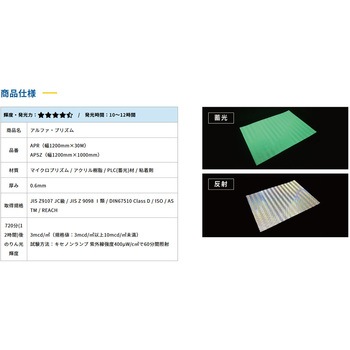 蓄光ドアノブステッカー大 120x120 3枚セット グリーンクロス