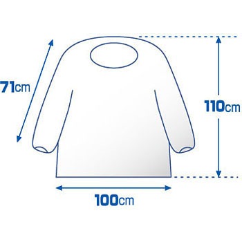 リーダー 使いきり介助エプロン 袖有 日進医療器 入浴用エプロン 通販モノタロウ