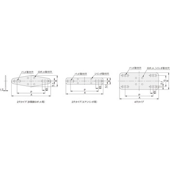 エアシリンダ用 フラットシリーズ 真空パッドブラケット 岩田製作所
